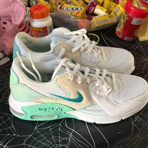 Women’s Nike Air Max White and Mint Sneakers